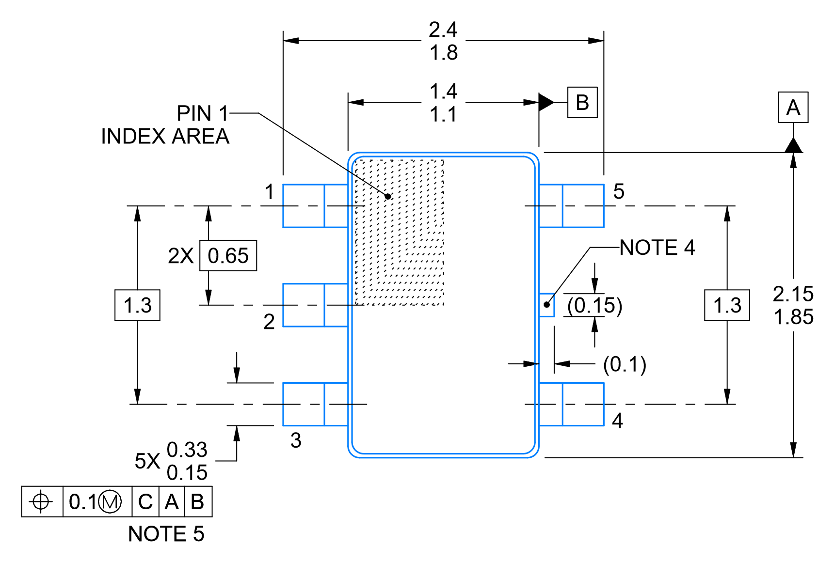 1P1G125QDCKRG4Q1 SN74LVC1G125-Q1 package outline drawing