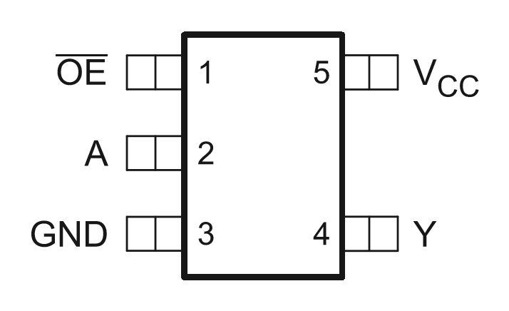 1P1G125QDCKRG4Q1 SN74LVC1G125-Q1 pin configuration (top view)