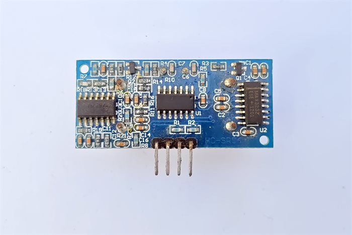 An HC-SR04 ultrasonic ranging module
