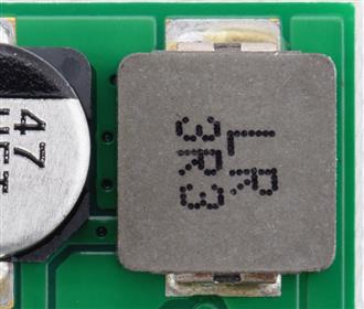 A shielded power inductor beside a point-of-load converter