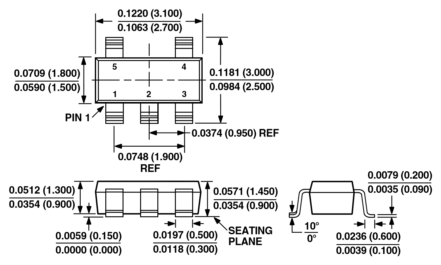 AD8061ARTZ-REEL7 SOT-23-5 package outline