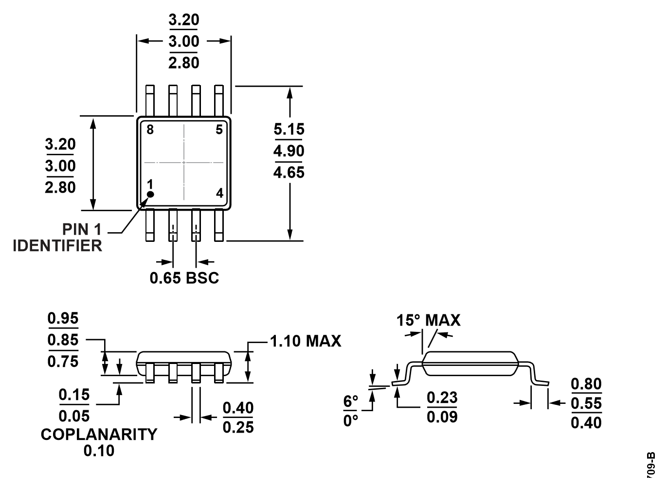 ADA4051-2ARMZ-R7 8-lead MSOP RM-8 package outline