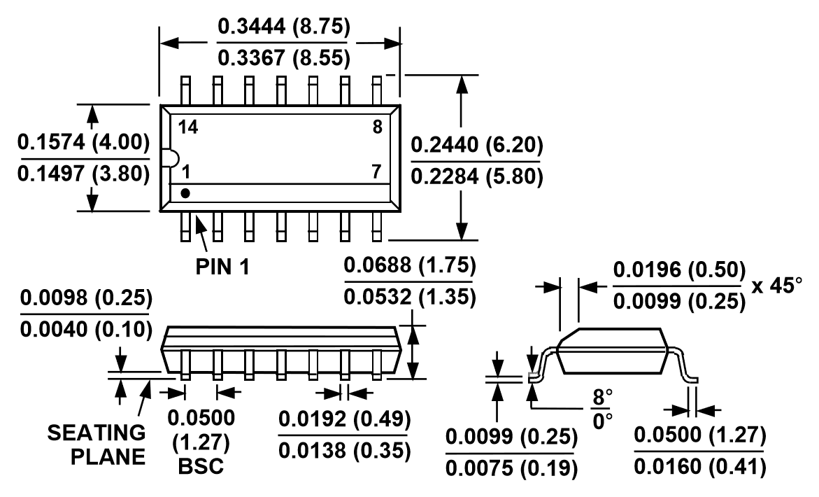 ADM3491ARZ-REEL 14-lead SOIC R-14 package outline