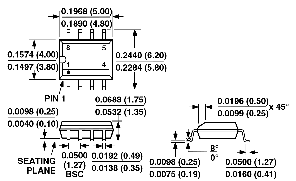 ADM706SARZ-REEL 8-lead SOIC R-8 package outline