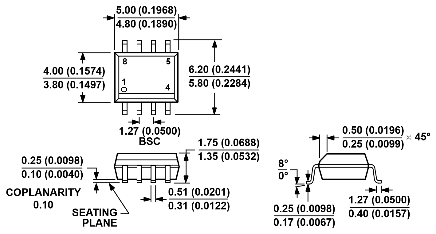 ADT7410TRZ-REEL7 8-lead SOIC R-8 package outline