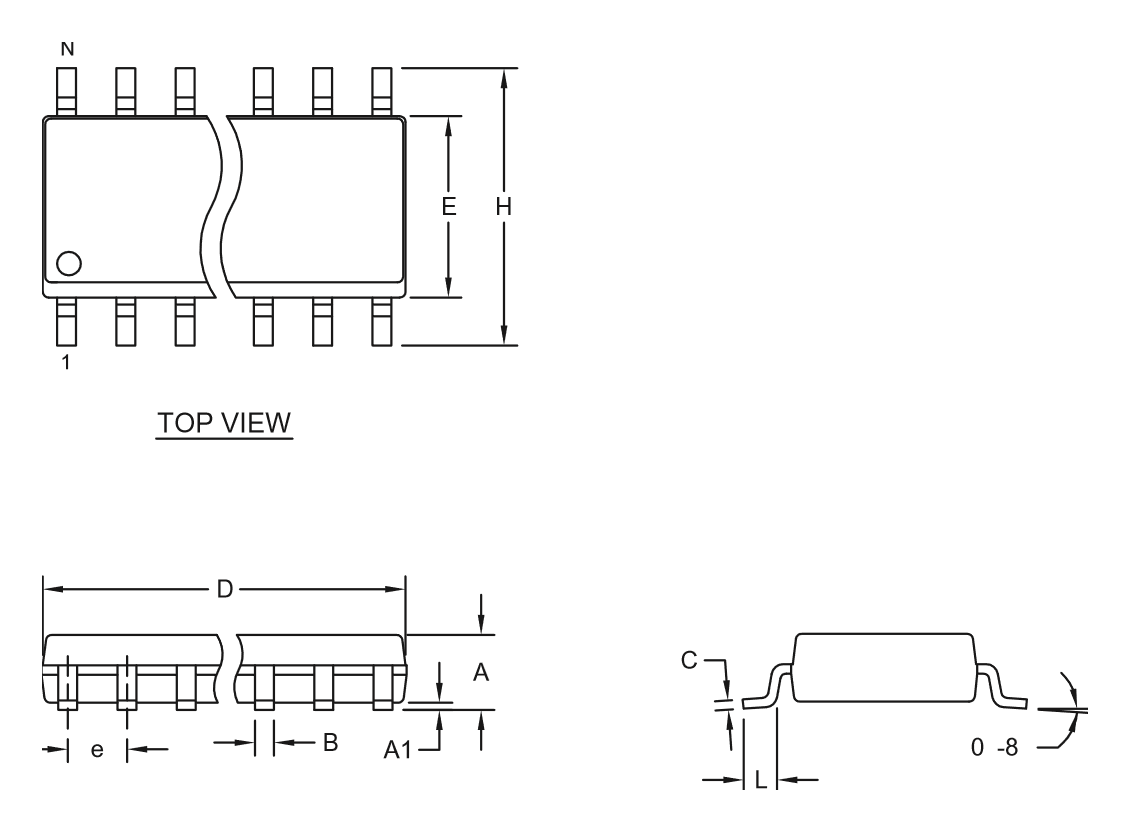 MAX517BESA+T 8-pin SO SOIC package outline 21-0041