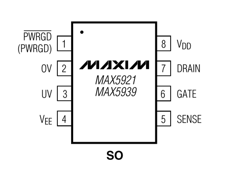 MAX5921EESA+ 8-Pin SO Pin-Belegung