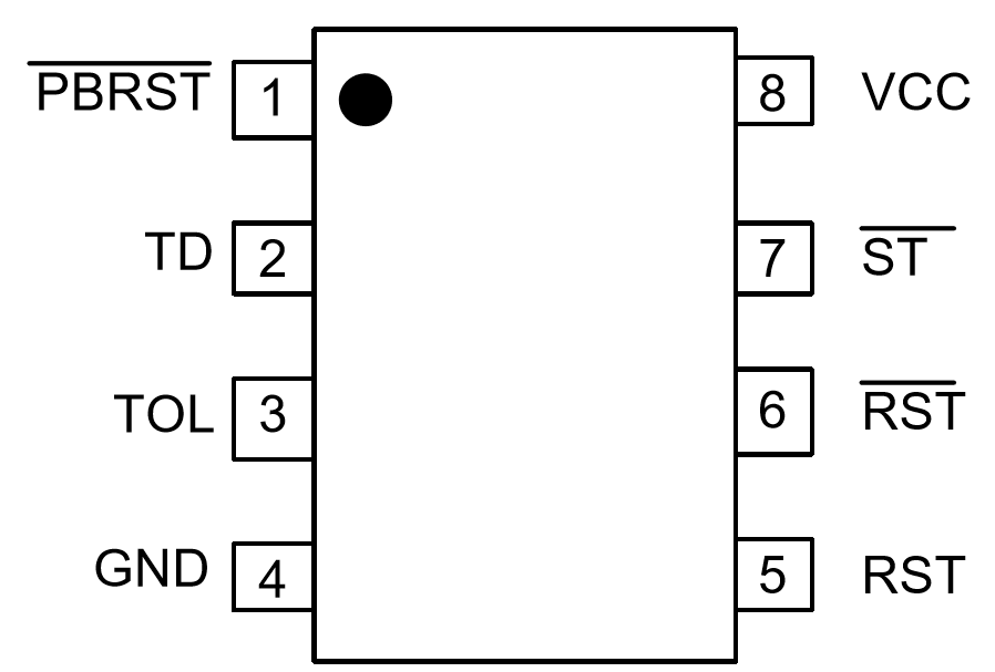 DS1232LPS-2 8 引脚 SOIC 引脚配置