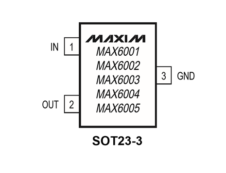 MAX6004EUR+T SOT23-3 pin configuration