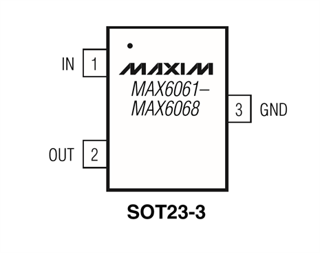 MAX6063BEUR+T SOT23-3 Pin-Konfiguration