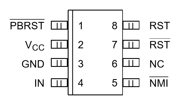 DS1708TESA 8 引脚 SOIC 引脚配置