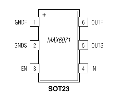 MAX6071BAUT33+T 6-Pin SOT23 Pinbelegung