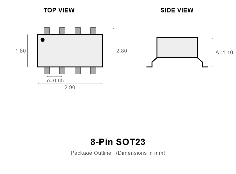 MAX7044AKA+T 8-pin SOT23 package