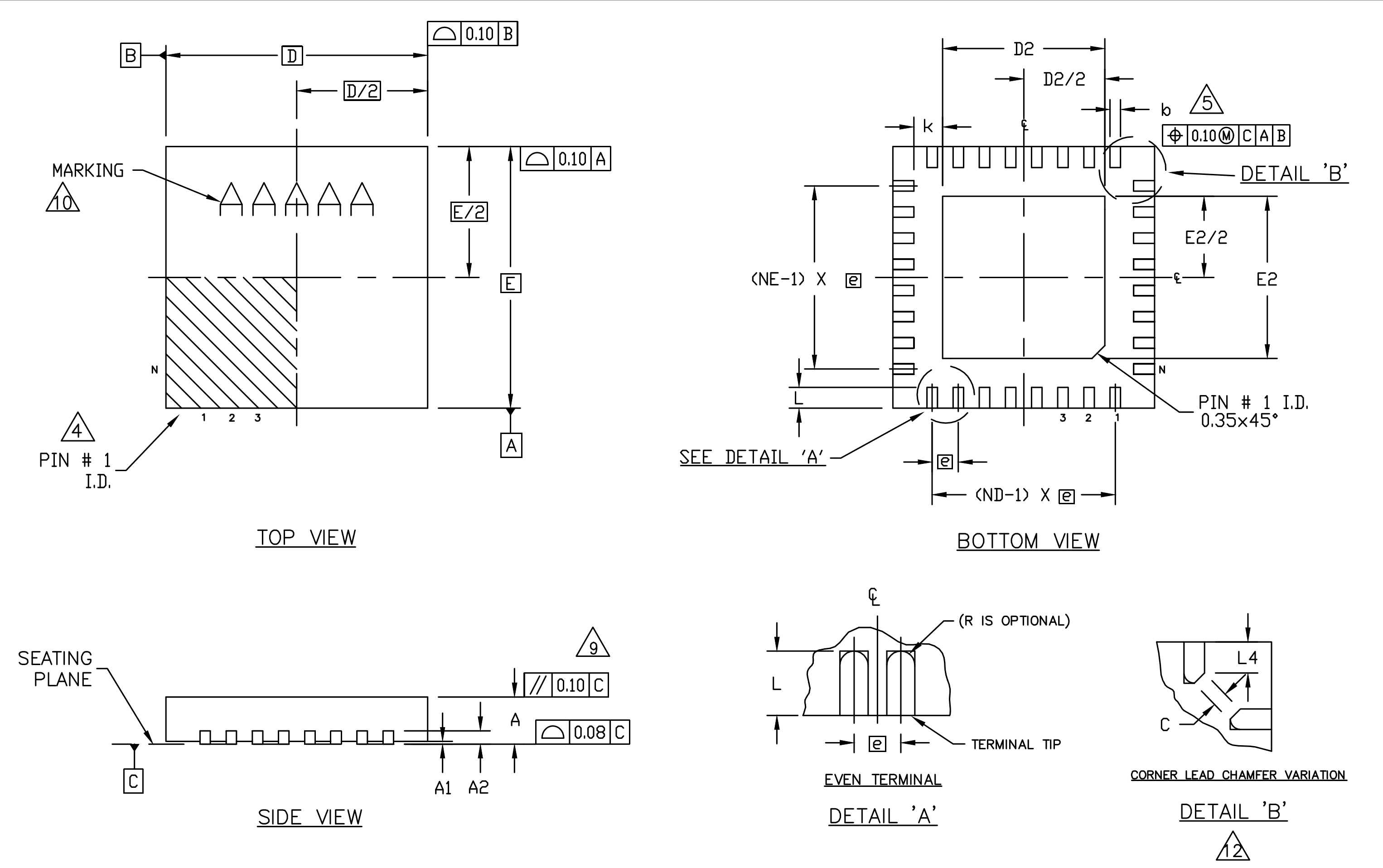 DS8500 20-pin TQFN package outline