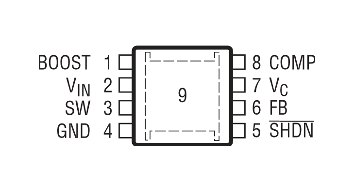 LT1936 8-Pin-MSOP Pinbelegung