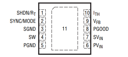 LTC3568 10-Pin-DFN Pinbelegung