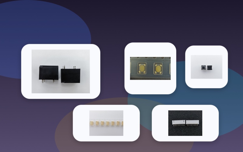 Outdoor control hardware collage showing a relay and compact switch parts used for local setup and maintenance