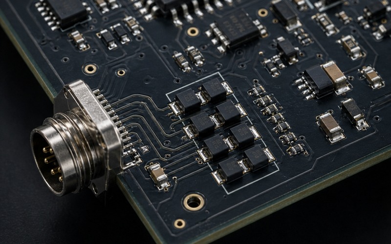 Powering and Protecting a Sensor Line that Leaves the Board