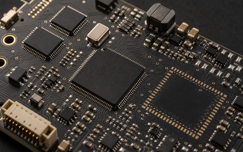 When an MCU with a Neural Block Replaces a Separate Accelerator support circuit showing decoupling, clock, host interface routing and thermal layout details