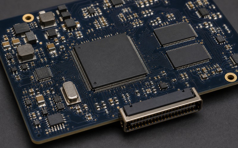 Zynq Arm plus FPGA fabric support circuit with DDR memory routing, configuration memory, regulators, clock source and high speed connector traces