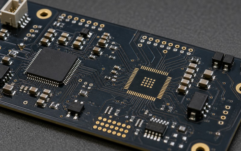 Prototype PCB with a mounted IC beside an alternate compatible footprint showing second source planning before BOM release